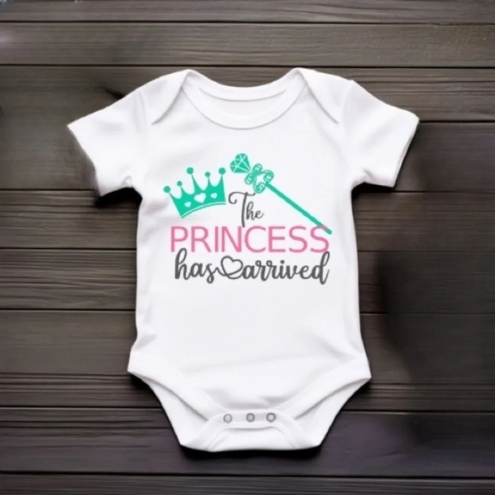The Princess Has Arrived White Baby Onesie